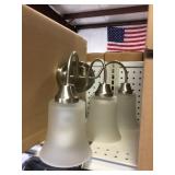 Satin nickel 3 lite vanity light by the pc x2