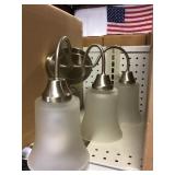 Satin nickel 3 lite vanity light by the pc x 3
