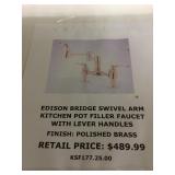 Edison bridge swivel arm pot filler faucet.
