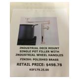 Industrial deck mount single pot filler