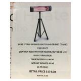 Heat storm infrared heater and tripod combo