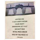 Three light vanity fixture x2