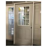 36" LH 9 Lite Steel Exterior Door