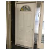 36" LH Steel Exterior Door w/ Leaded Eyebrow