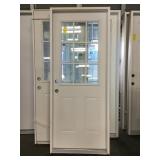 32" RH 9 Lite Steel Exterior Door