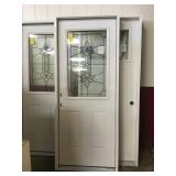 32" RH 1/2 Glass Leaded Exterior Door