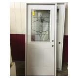 32" LH 1/2 Glass Leaded Exterior Door