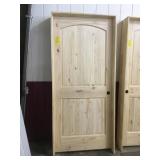 36" LH Unfinished Interior Arch Top Pine Door
