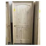 36" RH Unfinished Interior Arch Top Pine Door