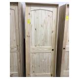 30" LH Unfinished Interior Arch Top Pine Door