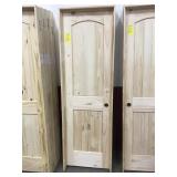 24" LH Unfinished Interior Arch Top Pine Door