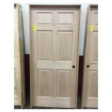36" LH Interior Unfinished 6 Panel Oak Door