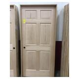 36" RH Interior Unfinished 6 Panel Oak Door