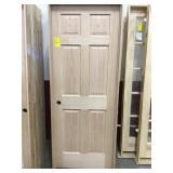 30" RH Interior Unfinished 6 Panel Oak Door