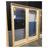 72" Interior Fullview Pine French Door