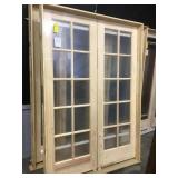 56" Interior 20 Lite Pine French Door