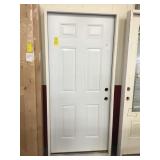 36" LH 6 Panel Steel Exterior Door