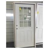 36" RH 9 Lite Steel Exterior Door