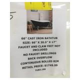 66" Cast Iron Bathtub