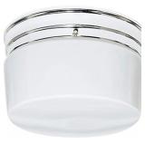 Two Light Large White Drum Fixture x3