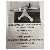 Stainless Kit face mount triangle barn door track