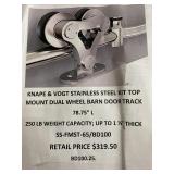 Top mount dual wheel Barn Door Track w/hardware