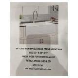 33in Cast Iron Farmhouse Sink