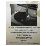 Black Granite vessel bowl sink x 2
