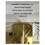 3.5in brass door hinges x 100