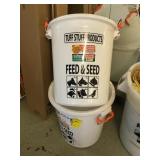 Feed and seed 12 gallon buckets X2