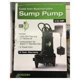 Cast iron submersible 1/3 HP sump pump