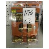 Keyed entry door knob and deadbolt x3