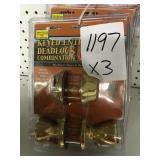 Keyed entry door knob and deadbolt x3