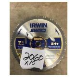 Irwin marathon 7 1/4 in 24T saw blades x 10