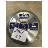 Irwin marathon 7 1/4 in 24T saw blades x 9