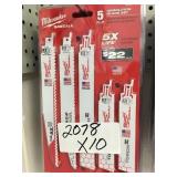 Milwaukee sawzall sets x 10