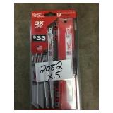 Milwaukee sawzall 10 piece set x 5
