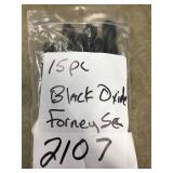 15 pc Forney black oxide drill bits