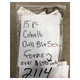 15 pc Cobalt/Forney drill bits