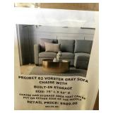 Gray sofa chaise with Storage