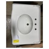 White porcelain bathroom vanity top
