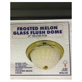 Frosted Melon Glass Flush Dome x4