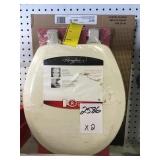 Round Enameled Wood Toilet Seat x2