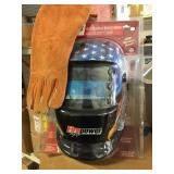 Firepower welding helmet and gloves
