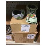 Decorative snail and boot planters by the box x2