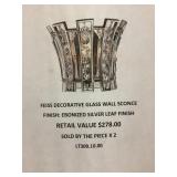 Decorative Glass wall sconce x 2