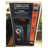 Black Gibraltar Plastic Mailbox & Post Kit