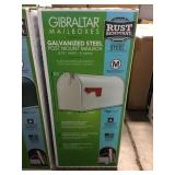 White Gibraltar Galvanized Steel Mailbox x2