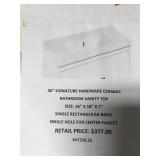 36" Signature Hardware Ceramic Bathroom Vanity Top