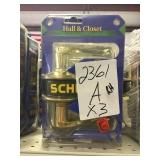 Schlage RH Hall & Closet Handle x3